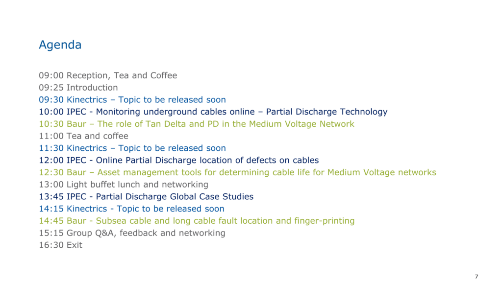 cable test seminar agenda